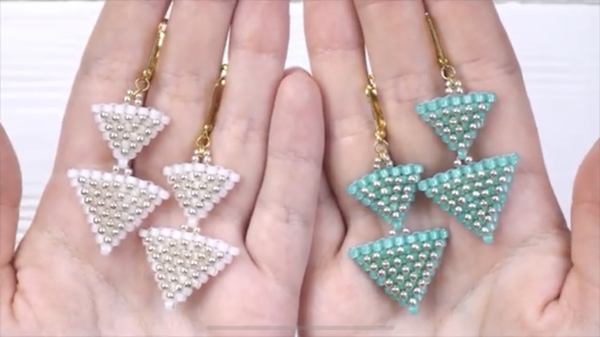 串珠教程-古董珠串珠耳环