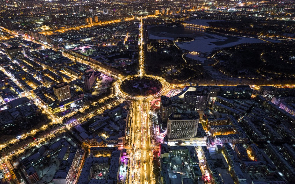 《航拍长春》大疆air2s夜景实拍,自动模式,无滤镜无调色直出,高光压制