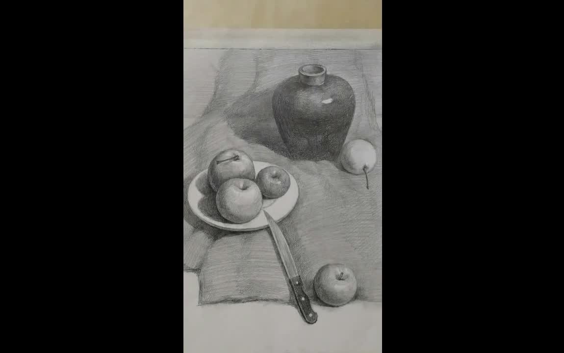 素描静物组合学习:零基础学素描画,详细分解步骤教你快速学会哔哩哔哩bilibili