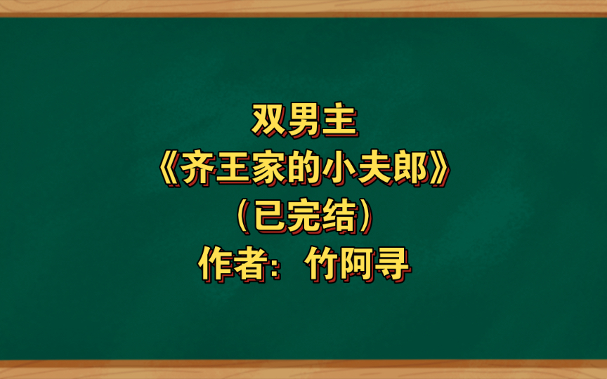 [图]双男主《齐王家的小夫郎》已完结 作者：竹阿寻，主受 生子 宫廷侯爵 穿越时空 种田文 轻松【推文】晋江