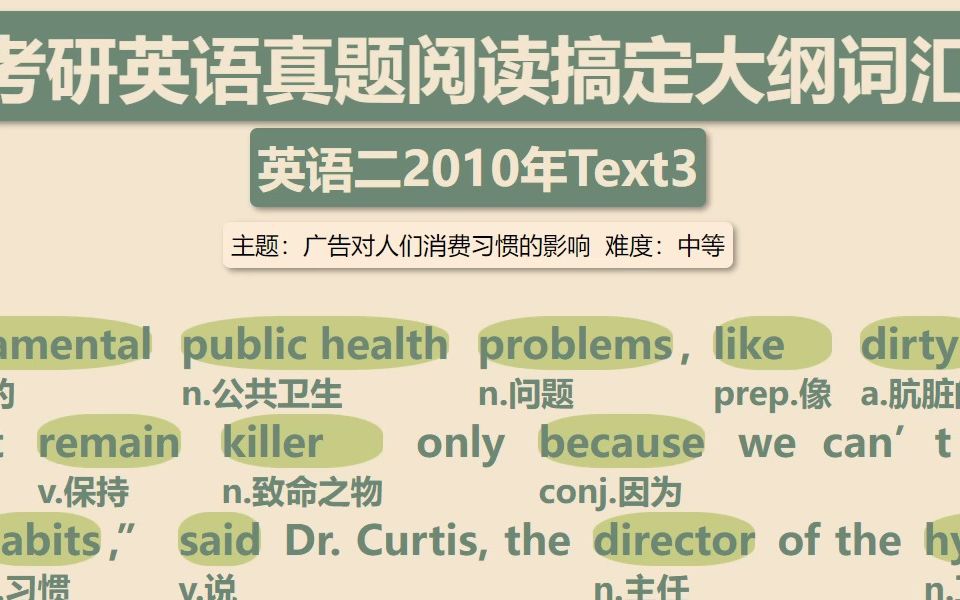 100篇真题阅读搞定5500词汇|考研英语二2010年Text3|真题带背|词汇标注|英文朗读哔哩哔哩bilibili