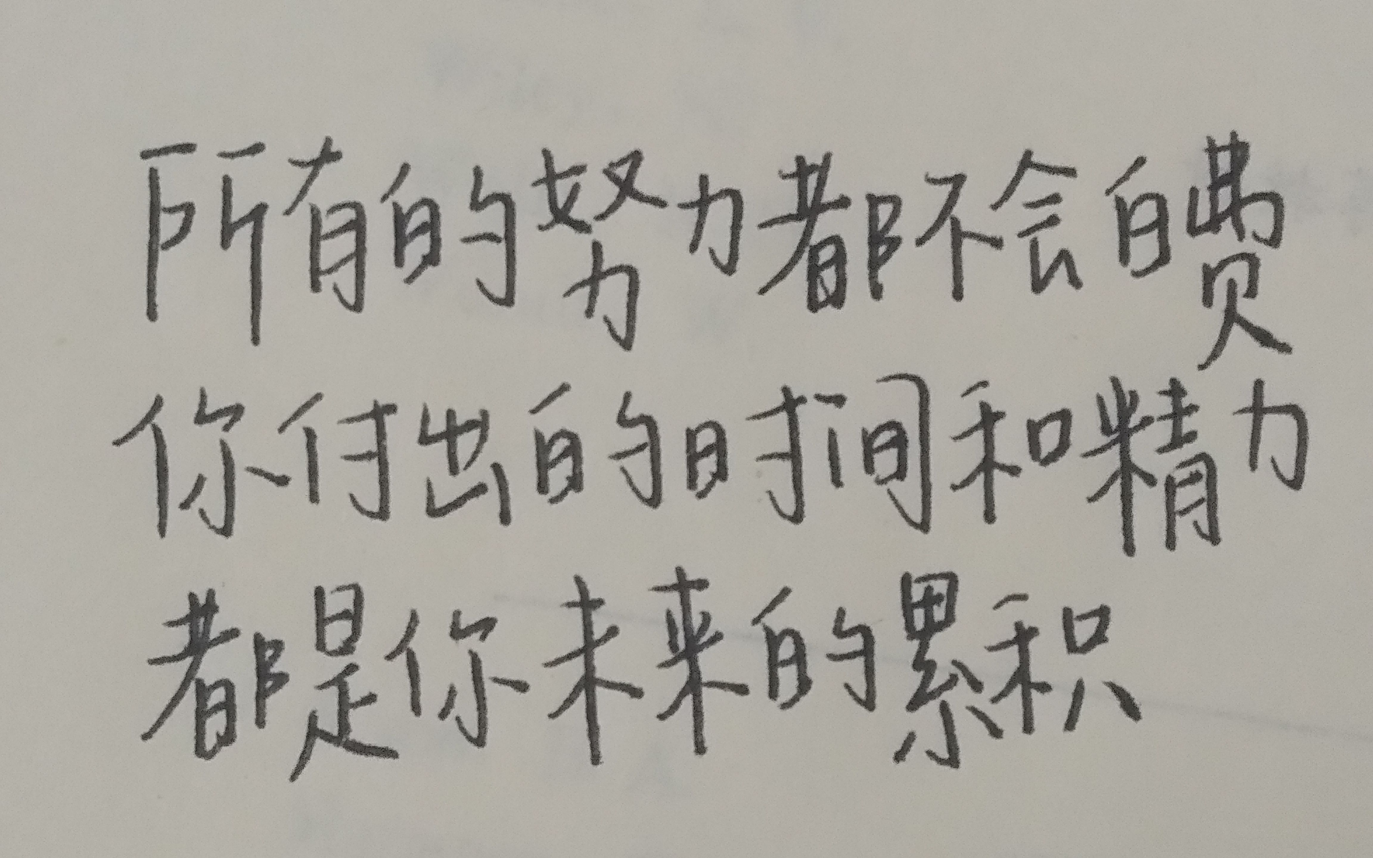 小甜饼手写所有的努力都不会白费