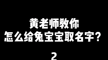 如何给兔宝宝取名字2哔哩哔哩bilibili