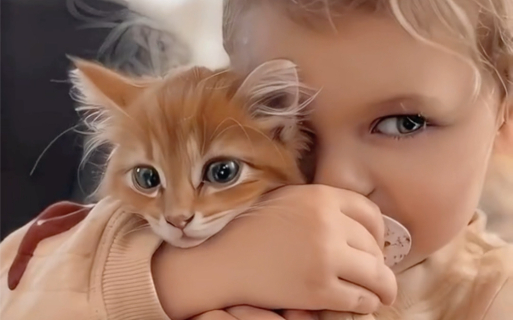 天呐,萌娃与萌宠,太治愈啦