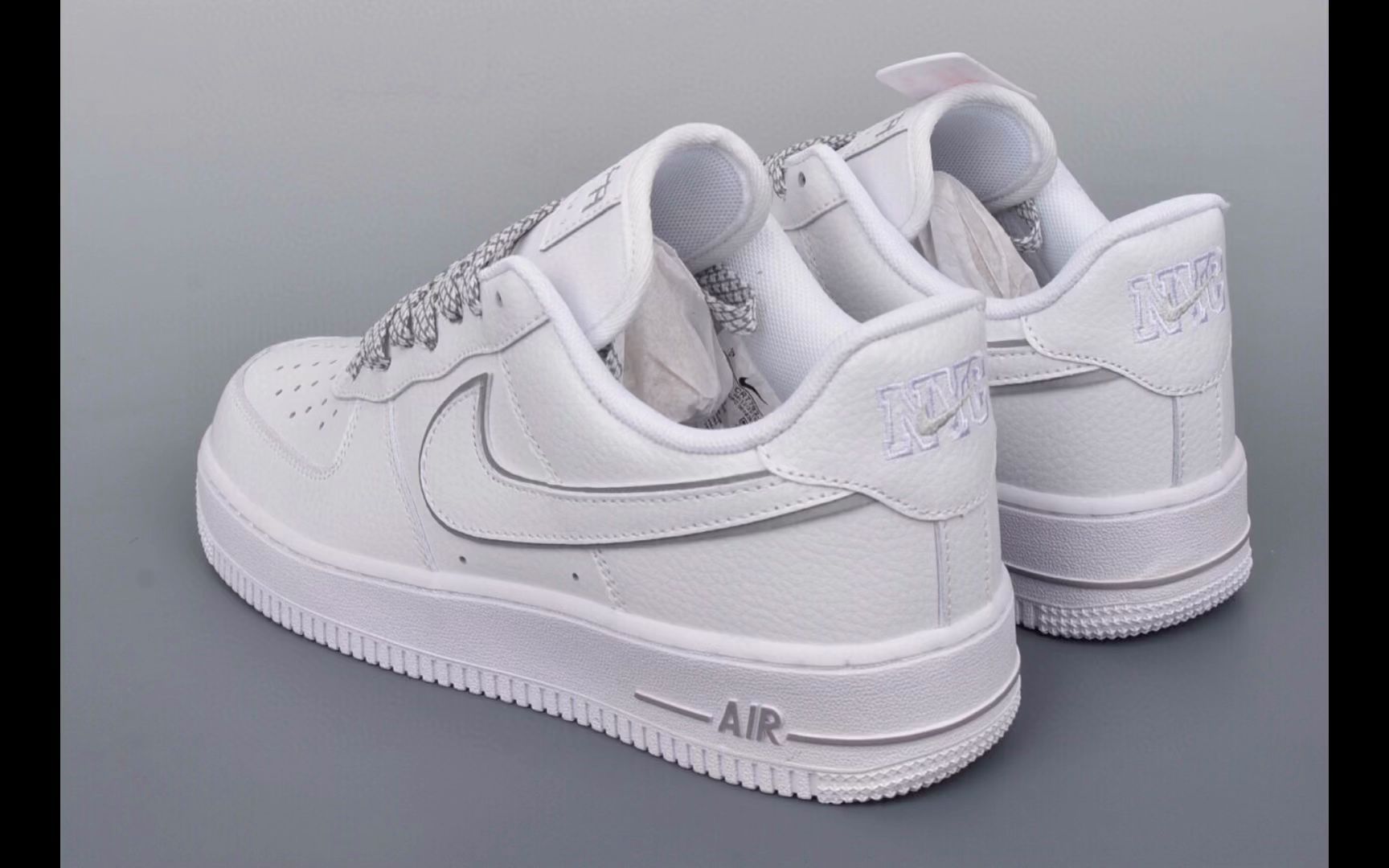 耐克空军一号 nike air force 1 low nyc 纽约限定白灰满天星3m反光