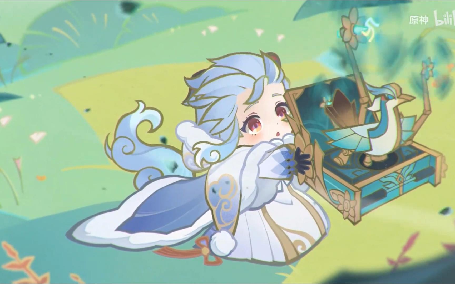 "甘雨小时候胖胖的" 长尾巴的小甘雨可爱捏