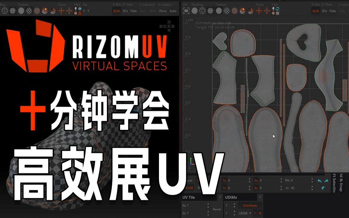 rizom高效展uv软件,十分钟100%学会展uv!