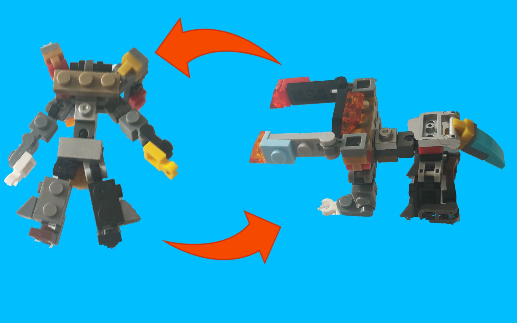 乐高moc原创可变形双头龙