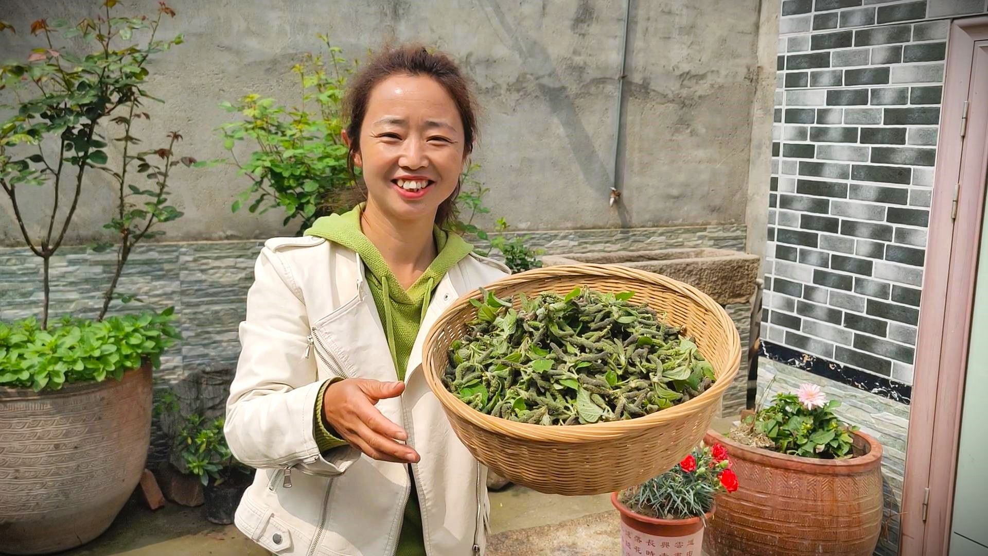 在门前摘一些构棒槌,拌面蒸一锅,又鲜又嫩,浇上蒜汁吃太香了哔哩哔哩bilibili