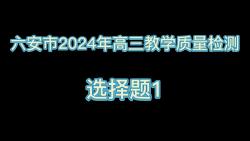 六安市2024年高三教学质量检测哔哩哔哩bilibili