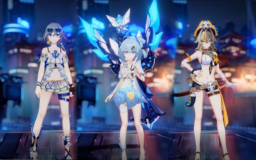 【崩坏3测试服】6.0 月轮泳装 格蕾修泳装 维尔薇泳装