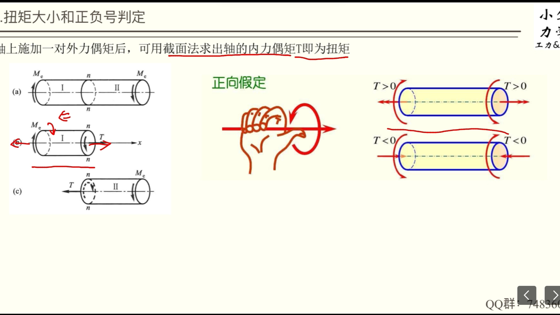 22扭矩大小和正负号的判定【材料力学】