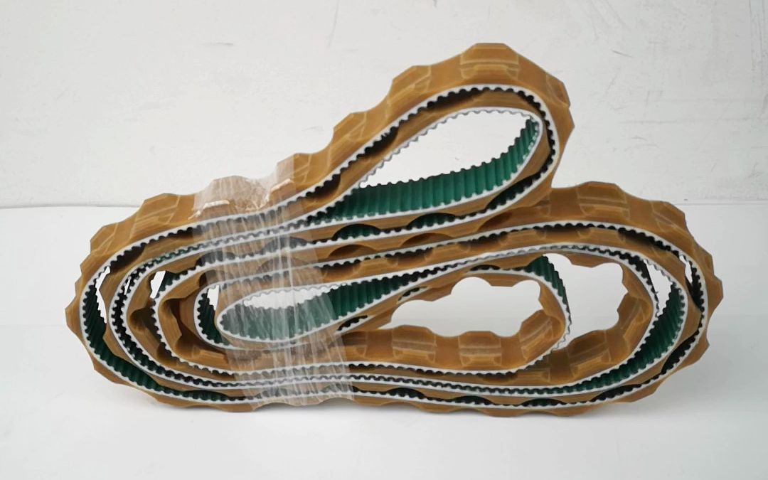 用于夹持香肠和防止跑偏的香肠纽结机同步带,表面开槽牛筋香肠机皮带