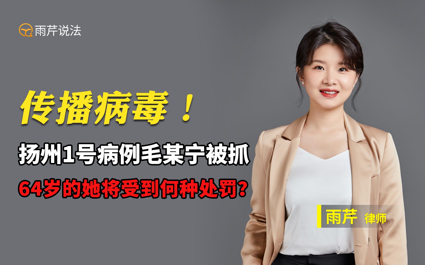 传播病毒!扬州1号病例毛某宁被抓,64岁的她将受到何种处罚?哔哩哔哩bilibili