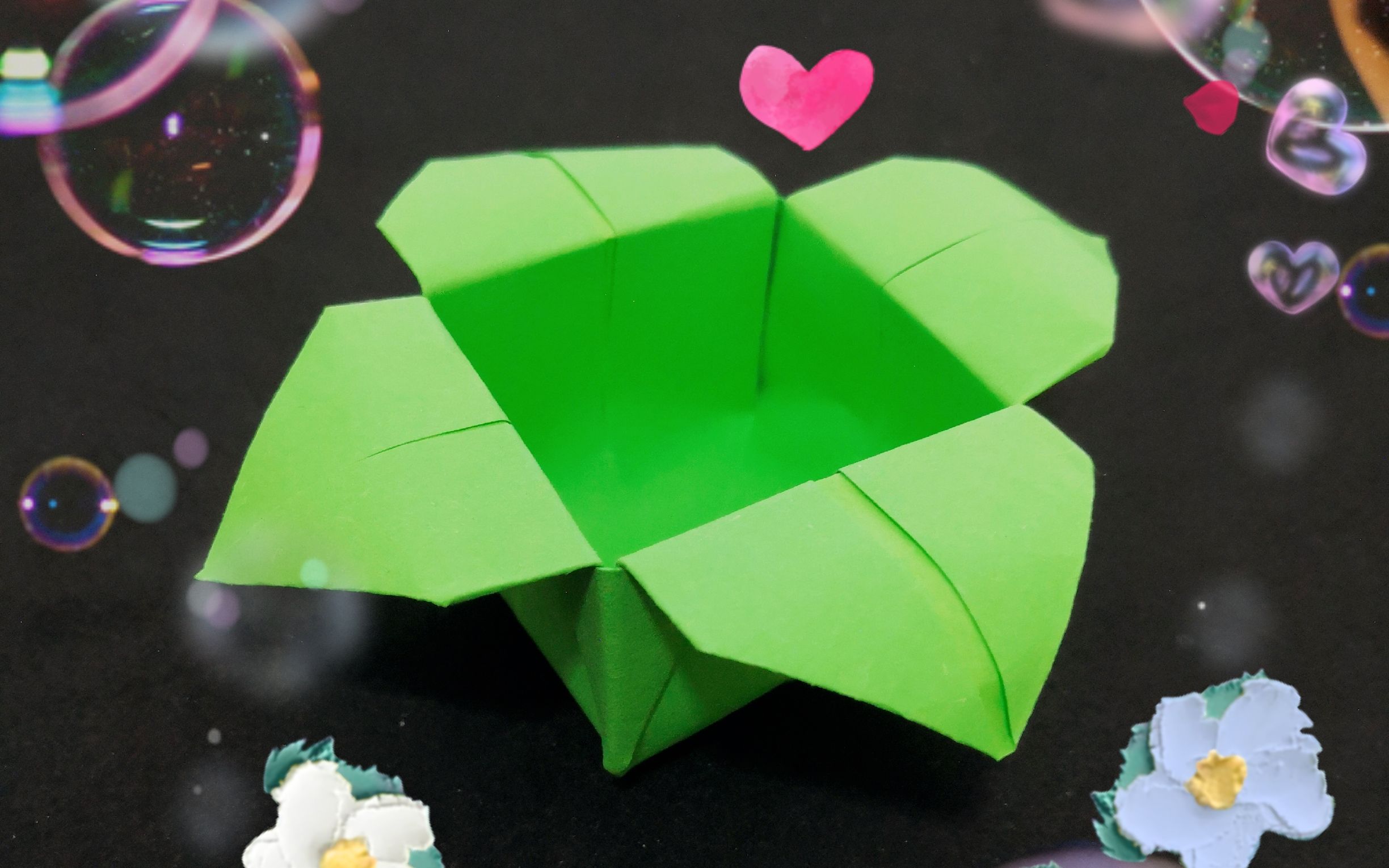 【折纸】四叶草盒子的折纸教程_哔哩哔哩 (゜-゜)つロ 干杯~-bilibili