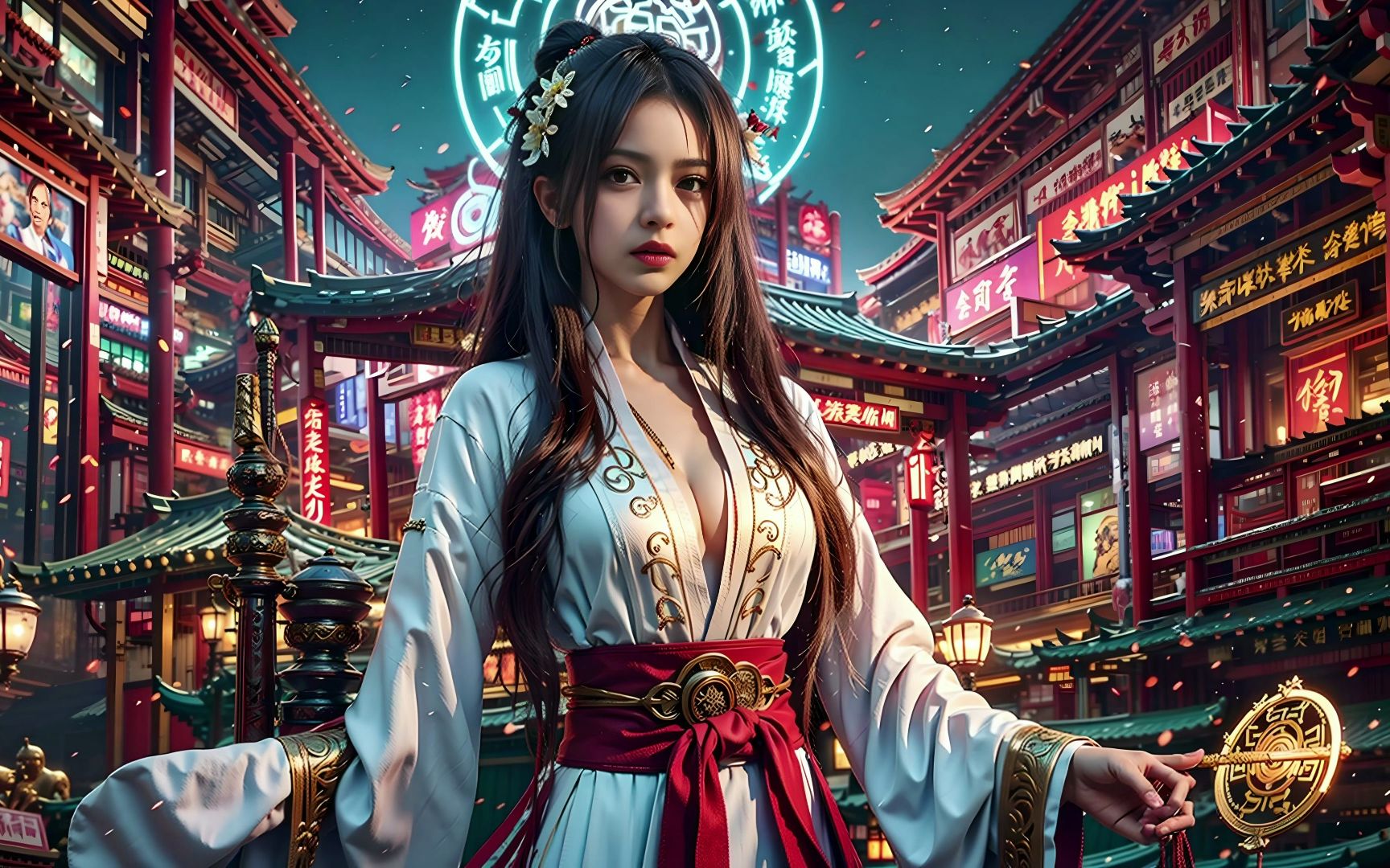 【ai绘画】4k超清|想和美女一起修仙吗