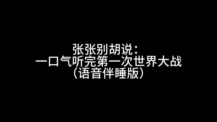 张张别胡说:一口气听完第一次世界大战(幽默解说语音伴睡版)哔哩哔哩bilibili