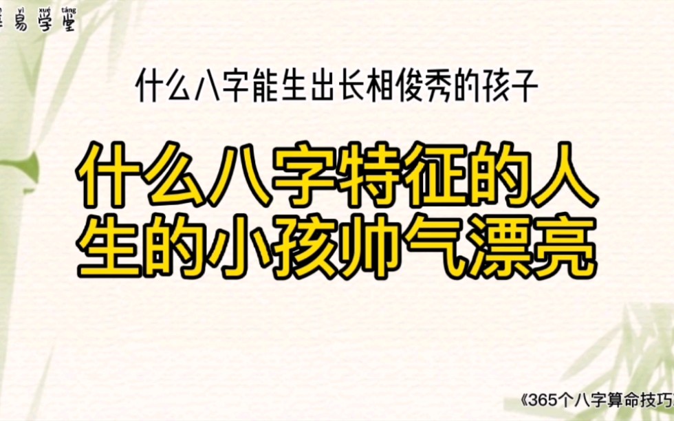 什么八字能生出长相俊秀的孩子——《365个八字算命技巧》哔哩哔哩bilibili