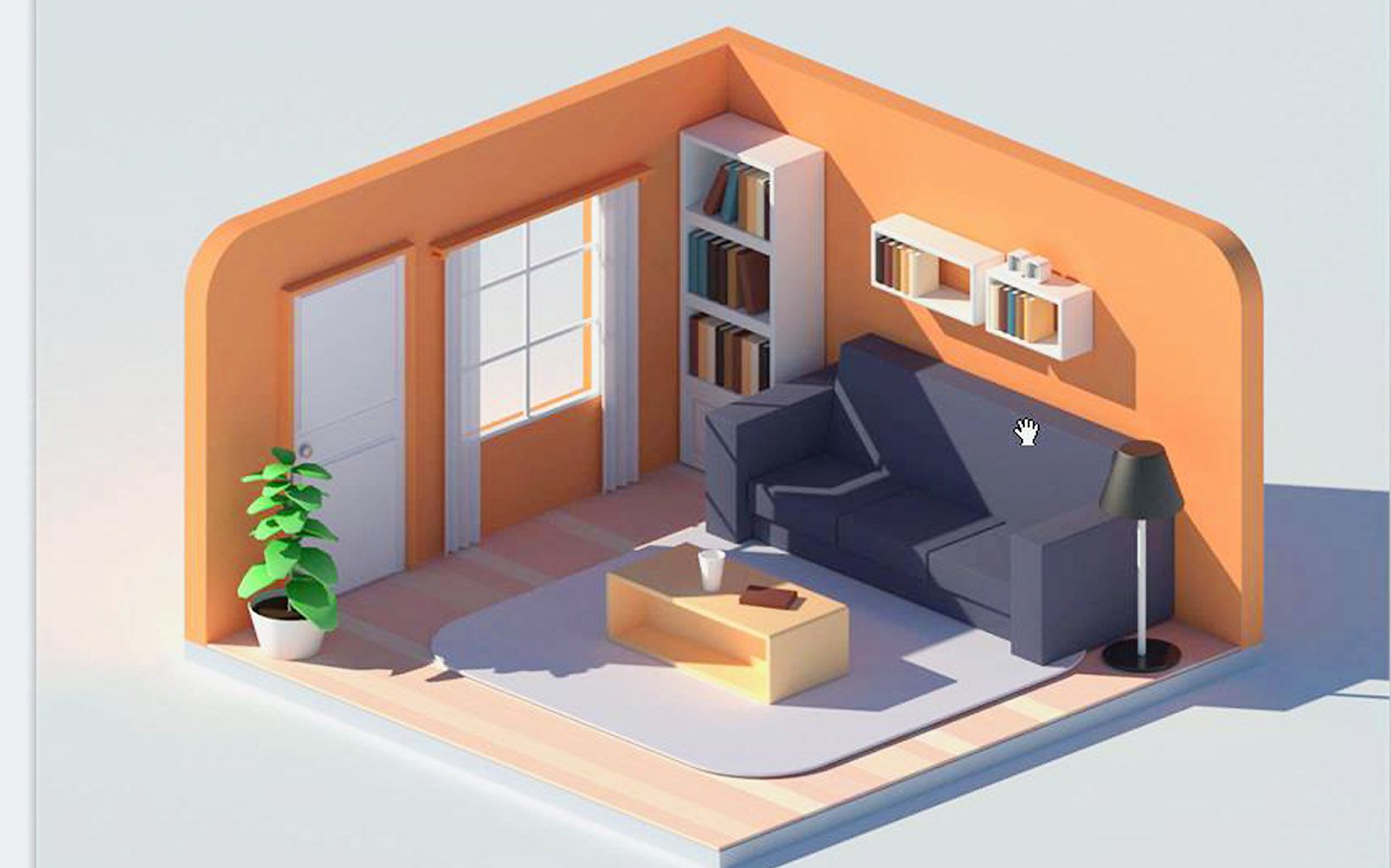 c4d教程 c4d小场景-低面场景建模案例-客厅建模案例-1 鬼谷云课堂 c4d