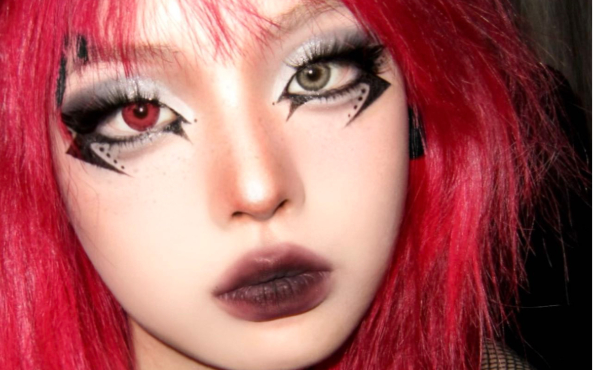 染完红发本座直接祟气入体|闪电摇滚朋克妆