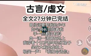 Download Video: 【完结文】曾经说要娶我的少年，如今用长剑指着我，手一丝都没有抖。血一滴一滴砸在地上。我穿着十五岁那年的红裙子，坐在大殿的龙椅上，轻笑一声：「我把命还你」