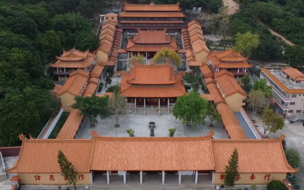 dy原创御mini松林古寺航拍