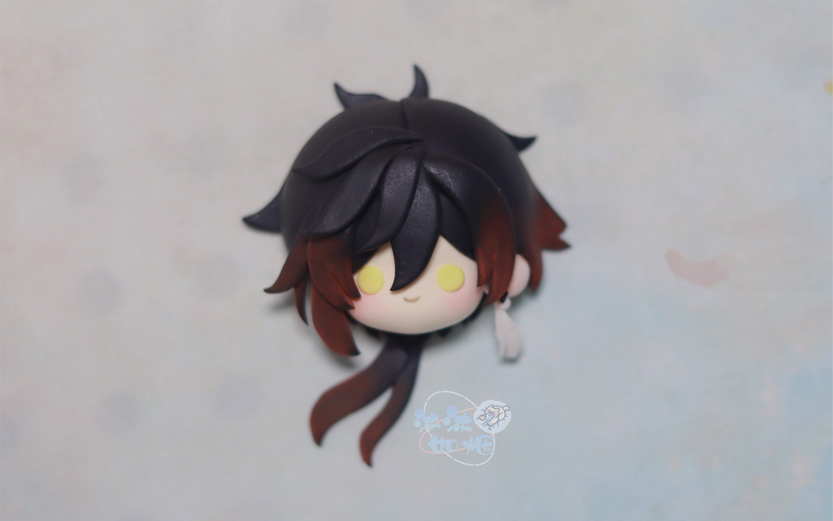 【沐沐】钟离/原神/豆豆眼冰箱贴超轻粘土手办制作