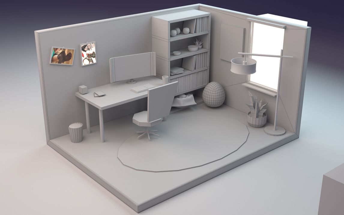 3dmax场景建模,学会把自己的卧室建模下来吧!