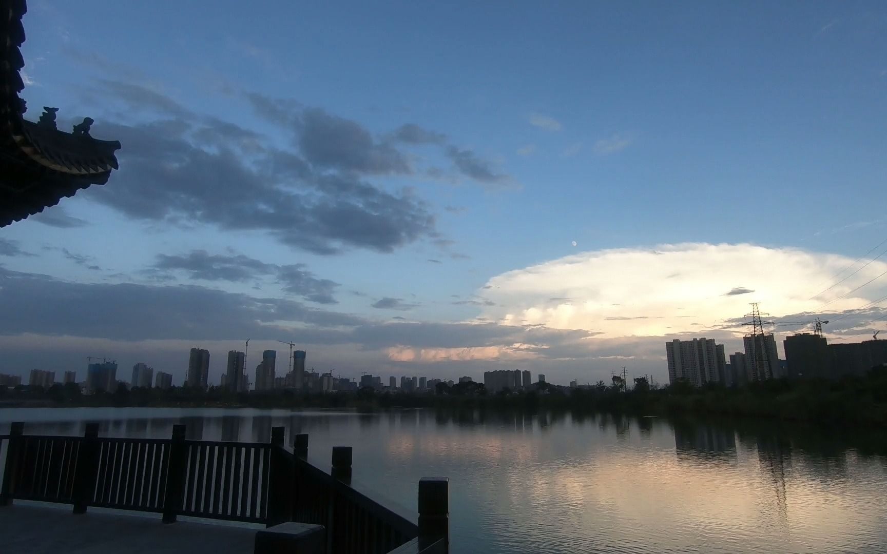 [大旭回家]10067-永州-宋家洲亭子旁边的晚霞