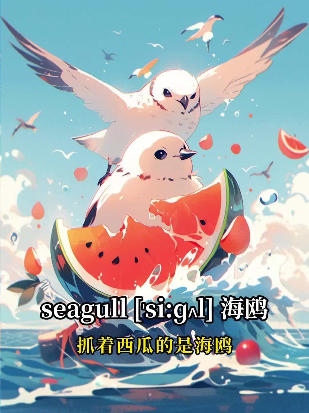 英语单词助记视频:seagull,海鸥.哔哩哔哩bilibili