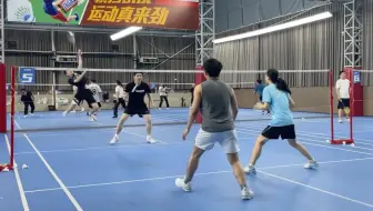 20250430 羽毛球业余混双低视角，“女生”不退的那种