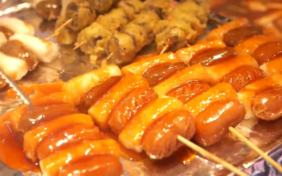 韩国南大门市场的关东煮天妇罗美食