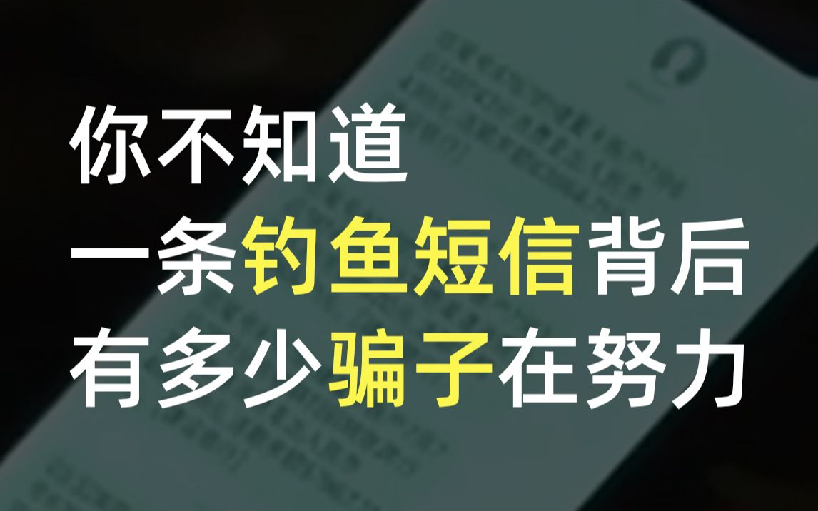 你永远不知道:一条钓鱼短信背后,有多少骗子在努力哔哩哔哩bilibili