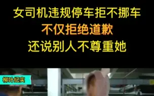 女司机停车堵住十几辆车两天，不仅拒绝道歉，还说别人不尊重她！         "纪实  "女司机  "纪录片