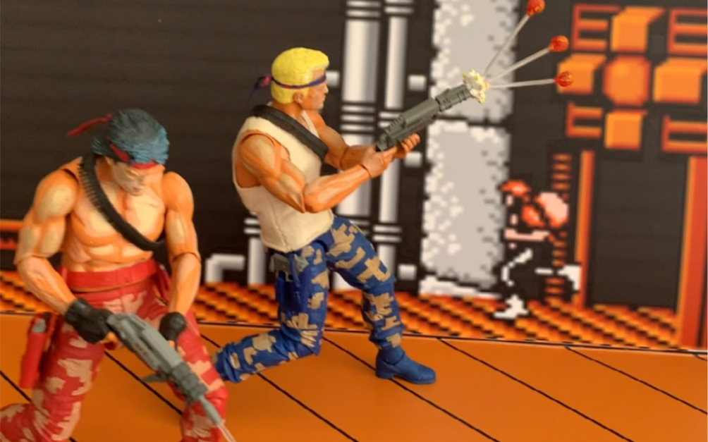 用手办回顾经典fc小霸王游戏魂斗罗通关画面_哔哩哔哩 (゜-゜)つロ