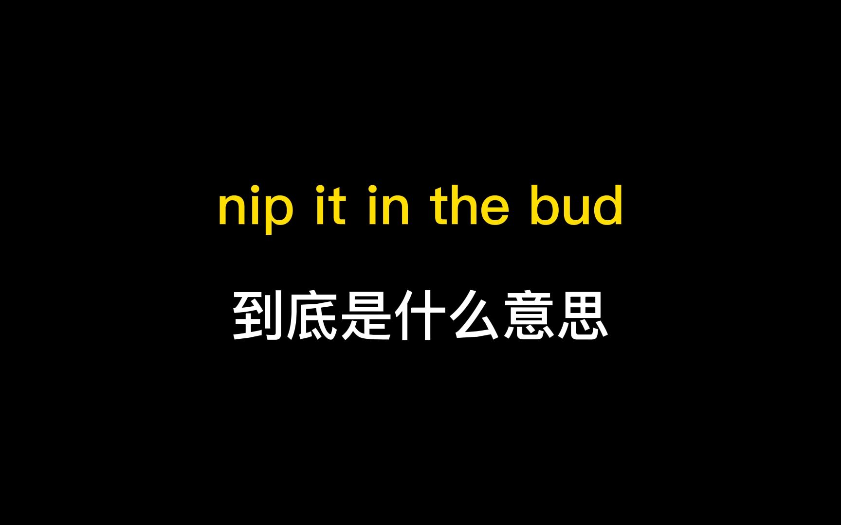 nip it in the bud到底是什么意思?哔哩哔哩bilibili