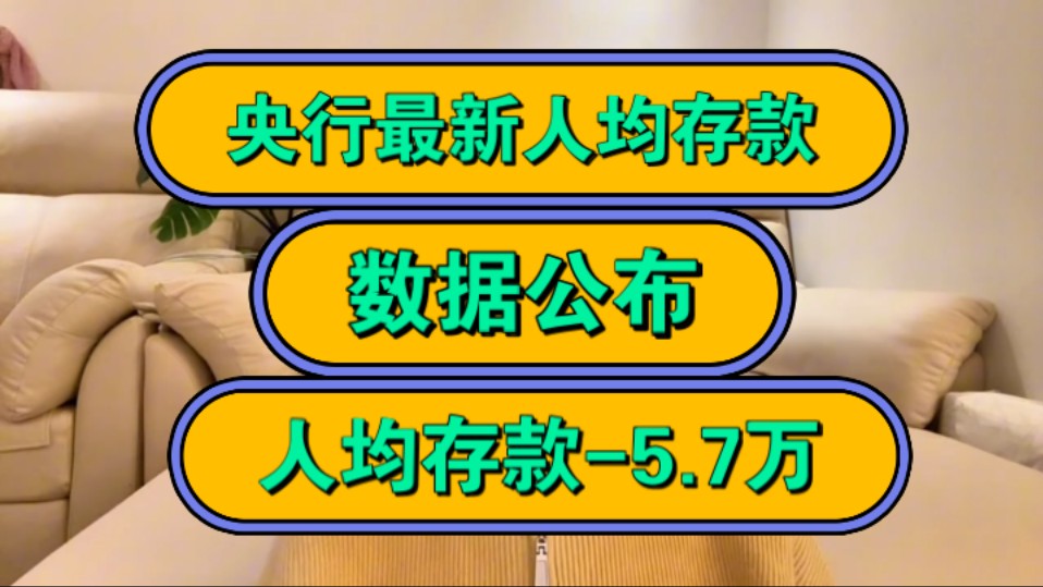 央行最新人均存款,数据公布,人均存款5.7万!哔哩哔哩bilibili