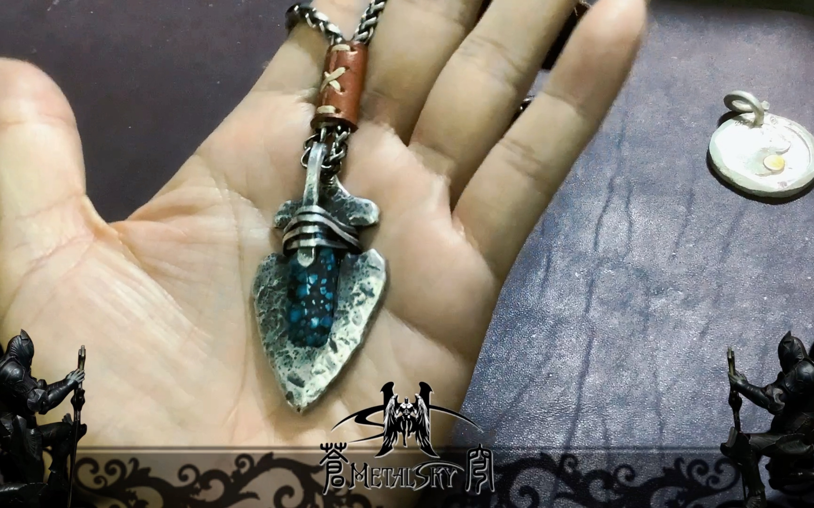 纯手工乌兰花绿松石印第安箭头吊坠【新版】