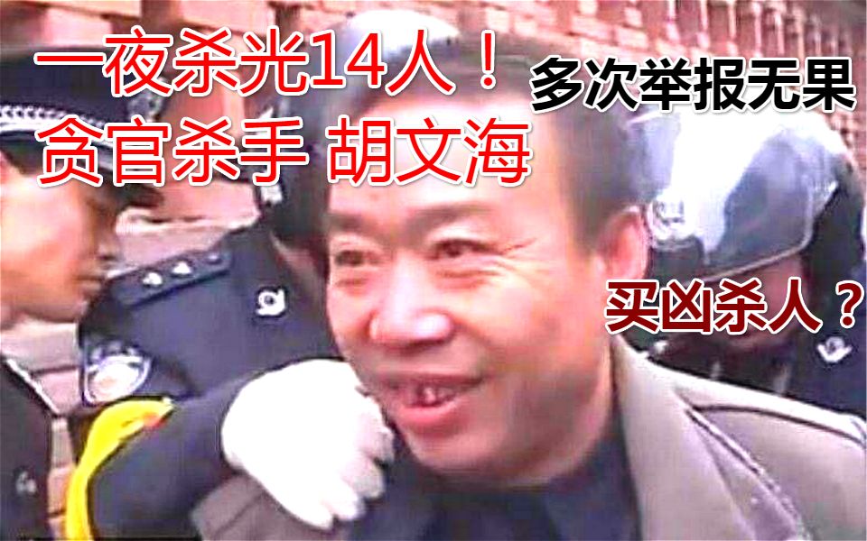 一夜连杀14人!凶手胡文海却受人尊敬,自称贪官杀手,中国大案纪实哔哩哔哩bilibili