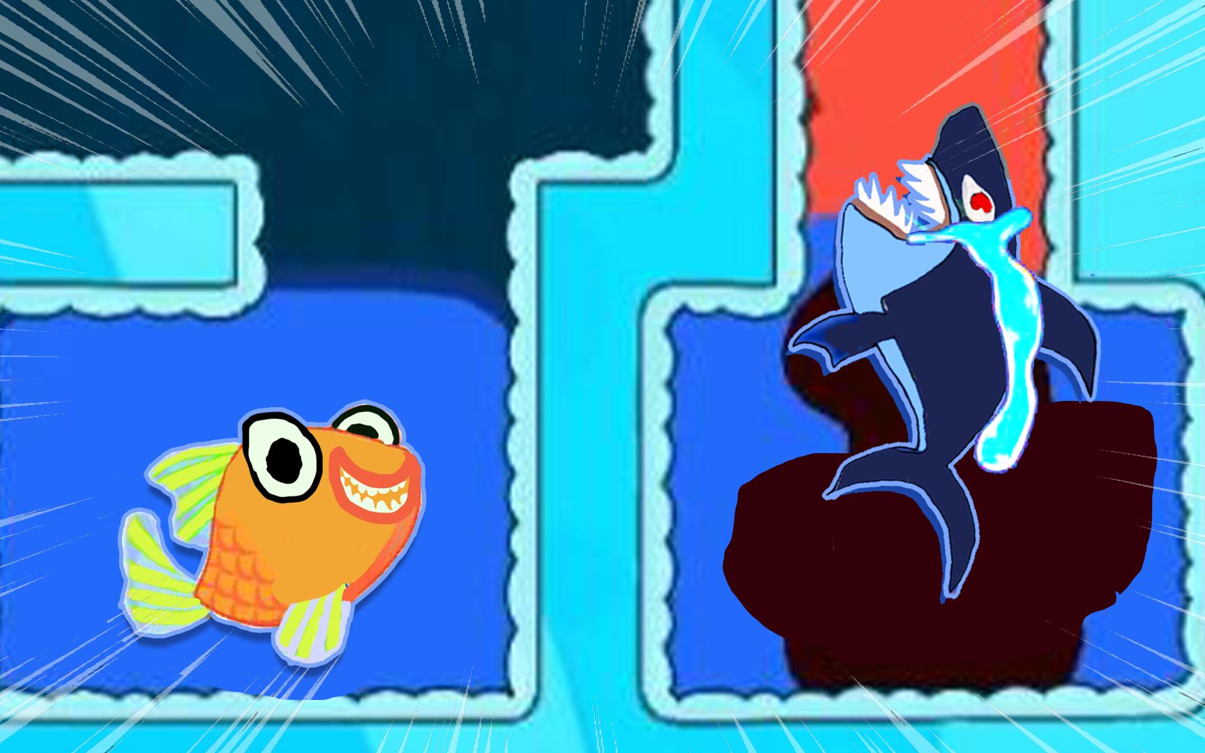 救救小金鱼:滚烫岩浆从天而降,邪恶大鲨鱼秒变红烧鱼!