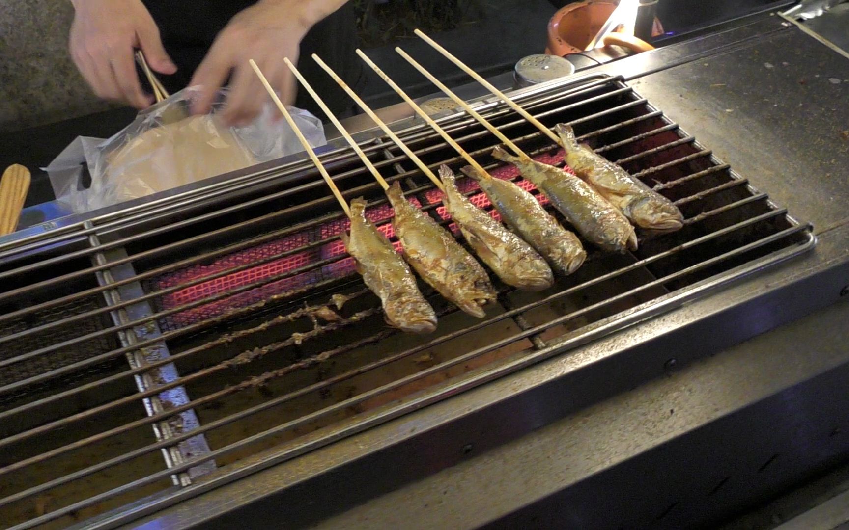 烤小鱼,哪天野营用得上,香香的.