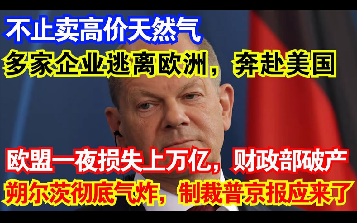 不止卖高价天然气:多家欧洲企业逃离欧洲奔赴美国,欧盟一夜损失上万亿!朔尔茨彻底气炸制裁普京报应来了!哔哩哔哩bilibili