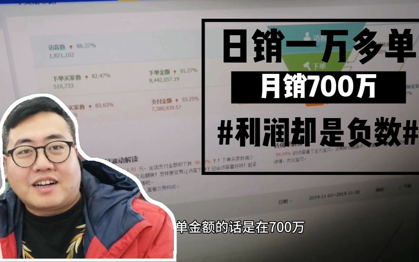 朋友转型做电商日销一万多单,月流水700多万,你猜猜利润多少哔哩哔哩bilibili