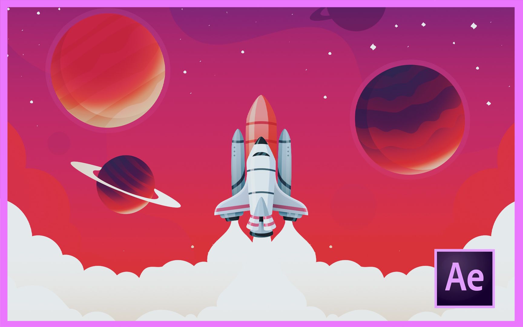 新手入门ae动画小火箭发射制作aftereffect基础教学amo