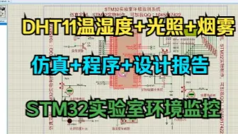 【STM32单片机Proteus仿真】温湿度DHT11烟雾光照实验室环境监测系统设计