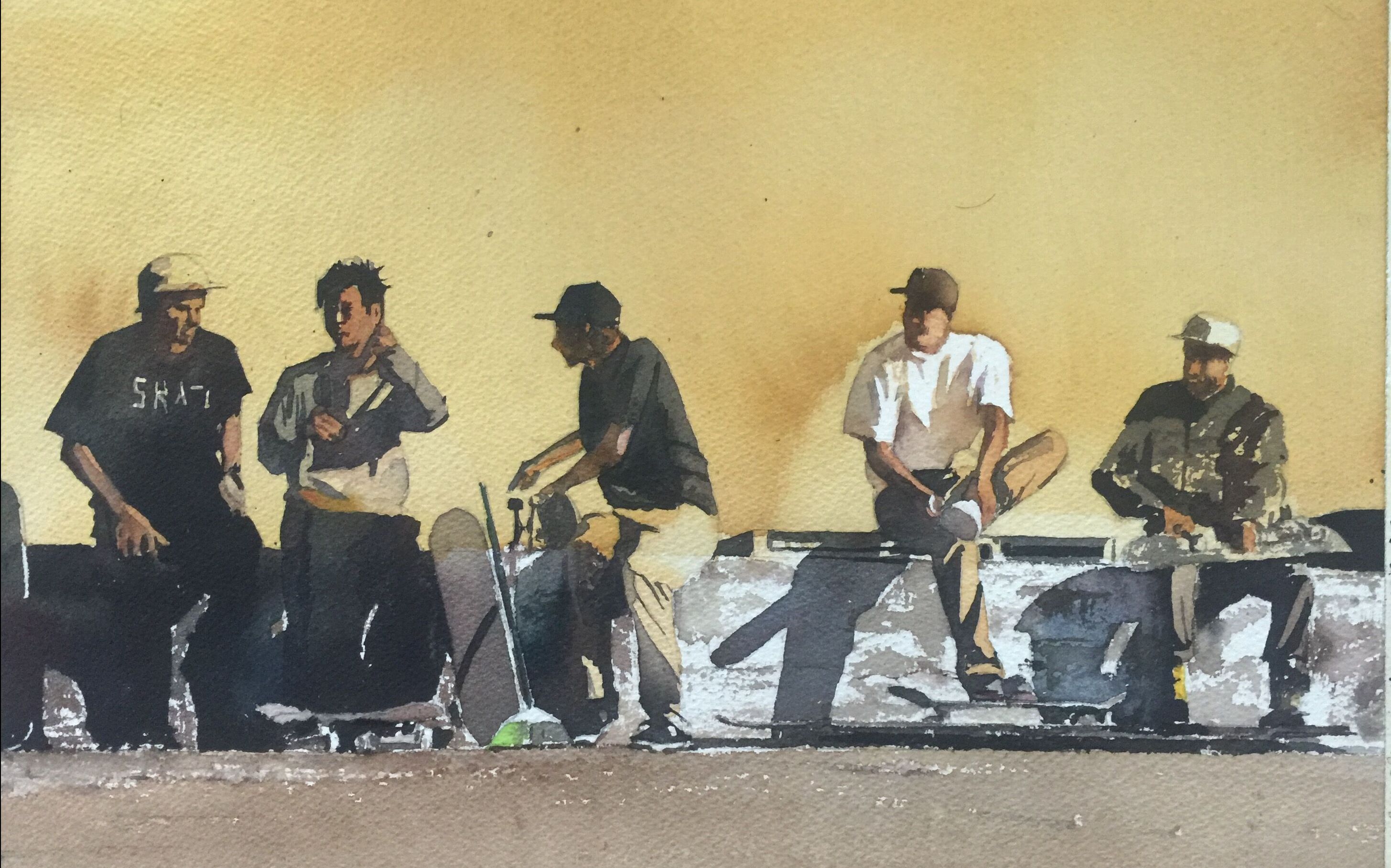 【水彩】实力推荐,暖光人物场景创作