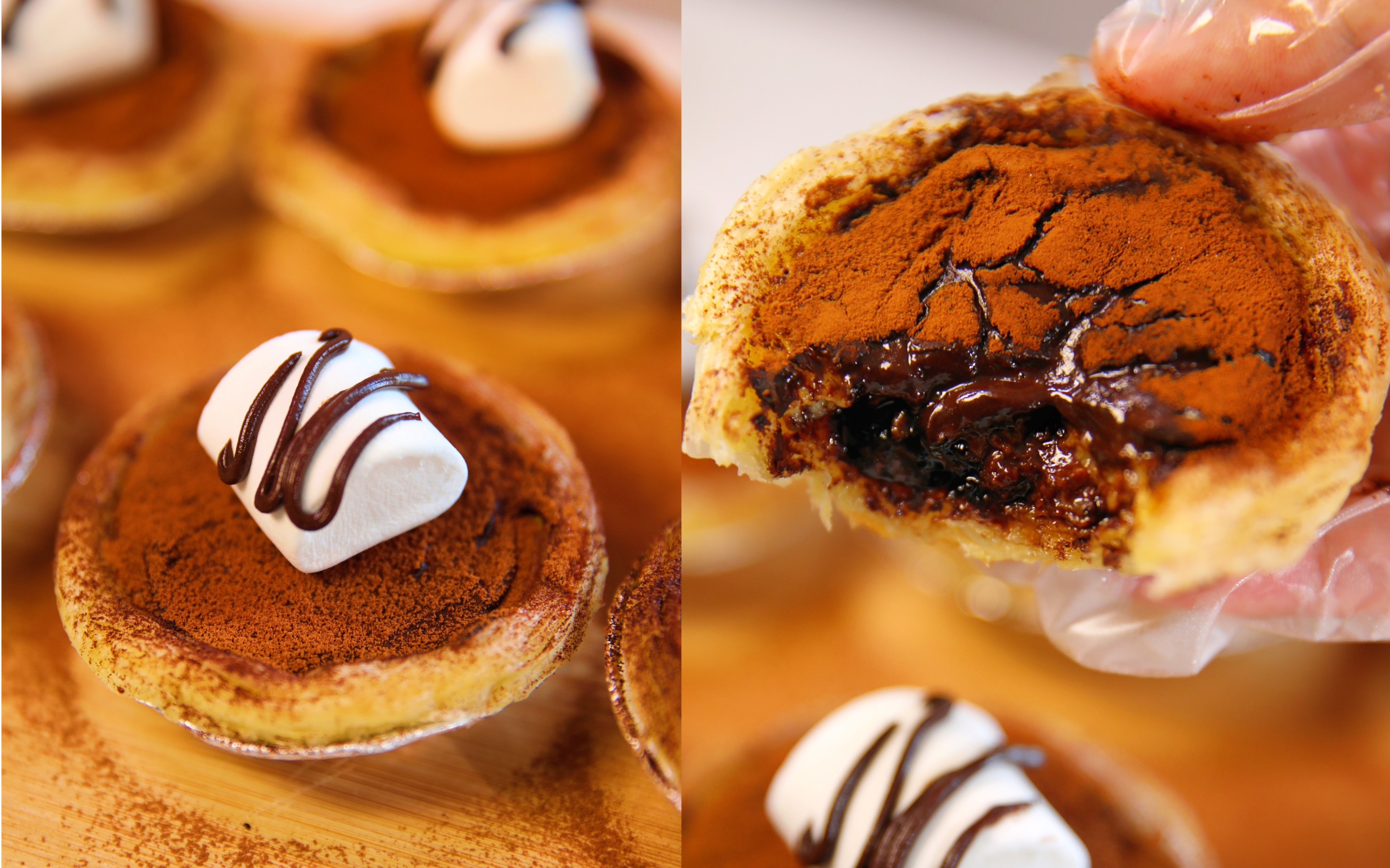 秒杀肯德基!爆浆巧克力脏脏蛋挞～太满足啦