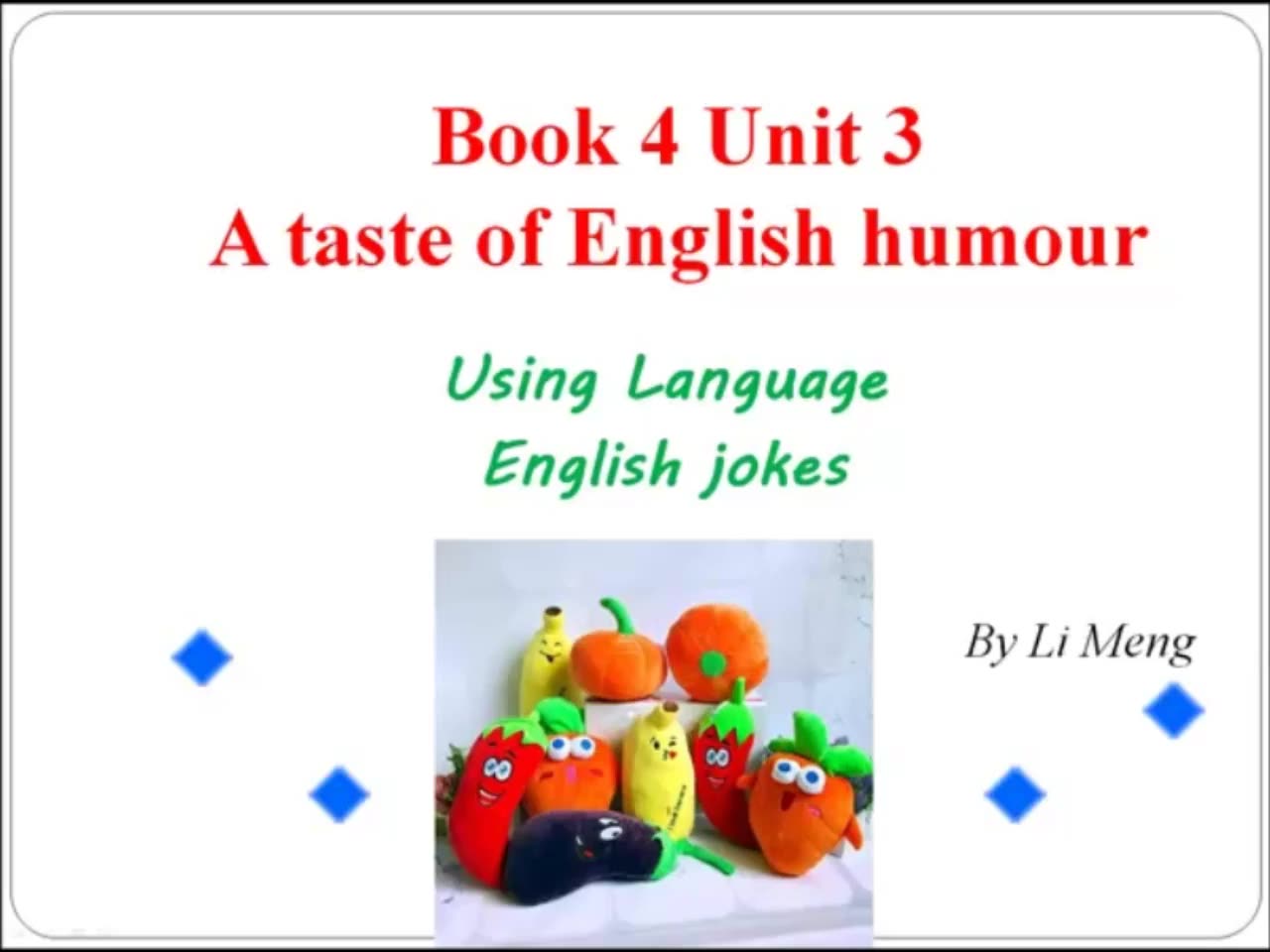 [图]Book4 Unit3 - Using Language (Englsih Jokes)