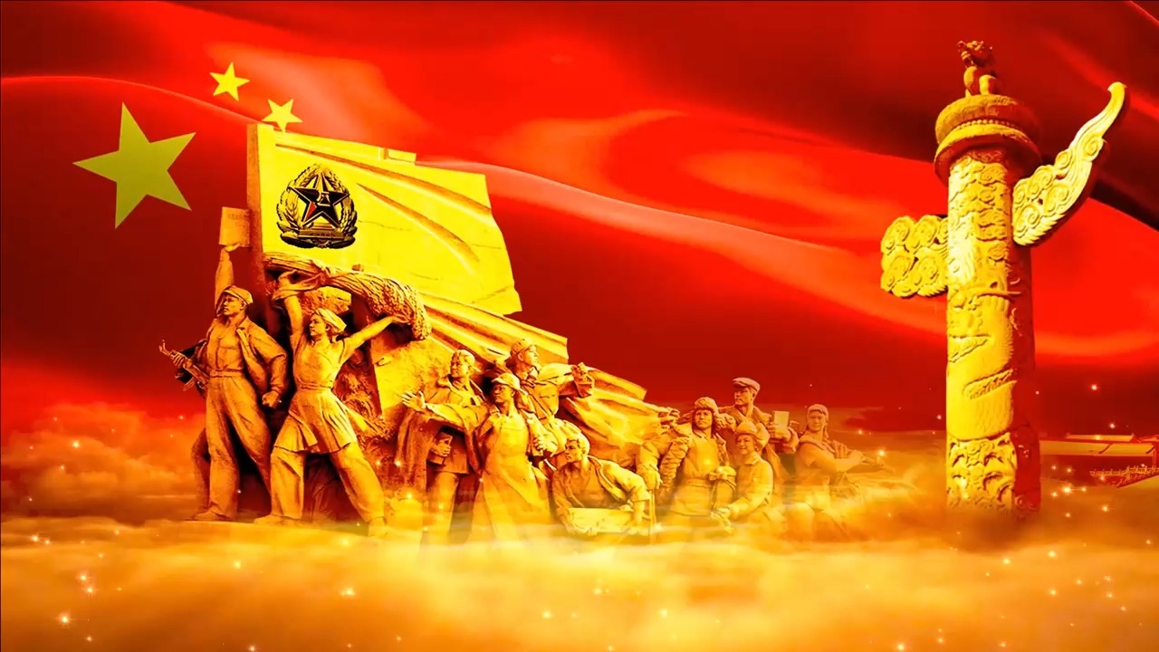 红旗飘飘01 led红色爱国背景视频