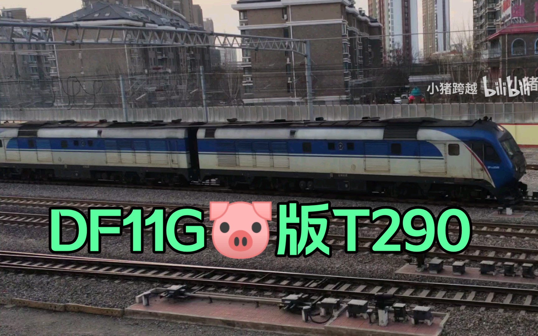 【火车】T290又用猪了!T290次加速出保定站,本务京局京段DF11G 0045 0046哔哩哔哩bilibili